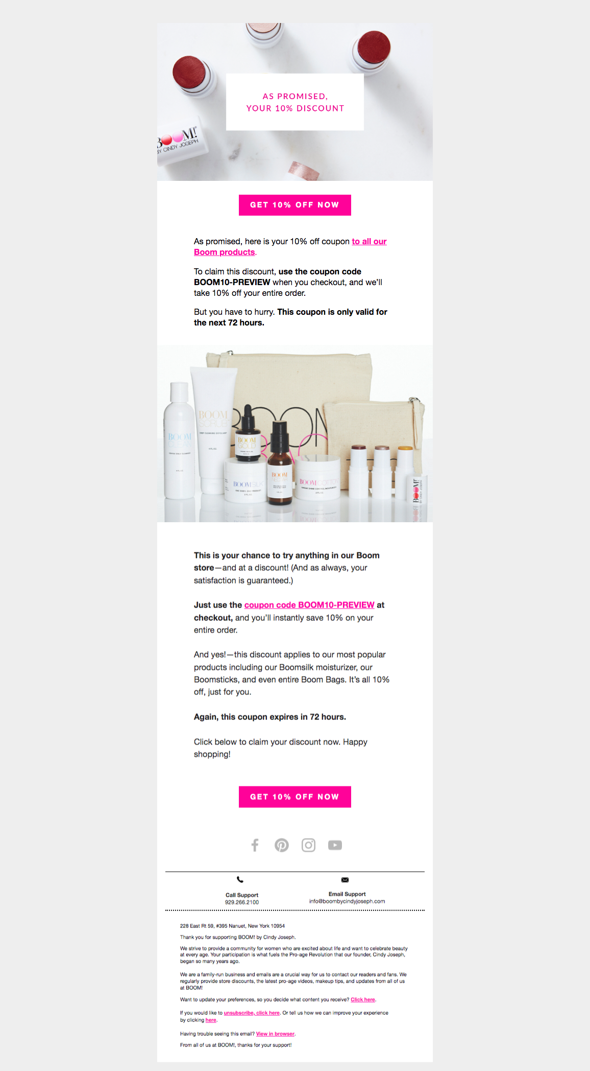 Upsell email one screenshot