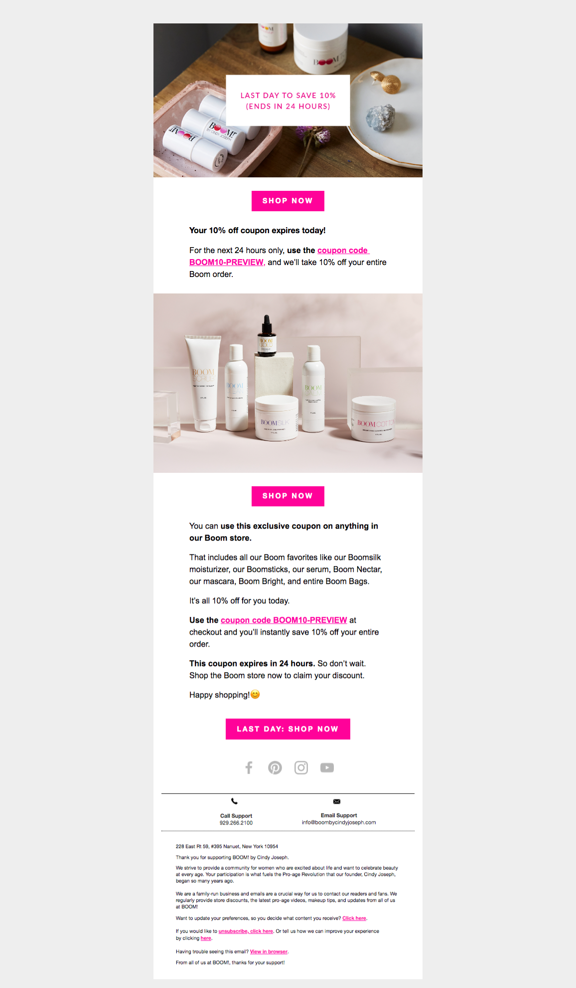 Upsell email three screenshot