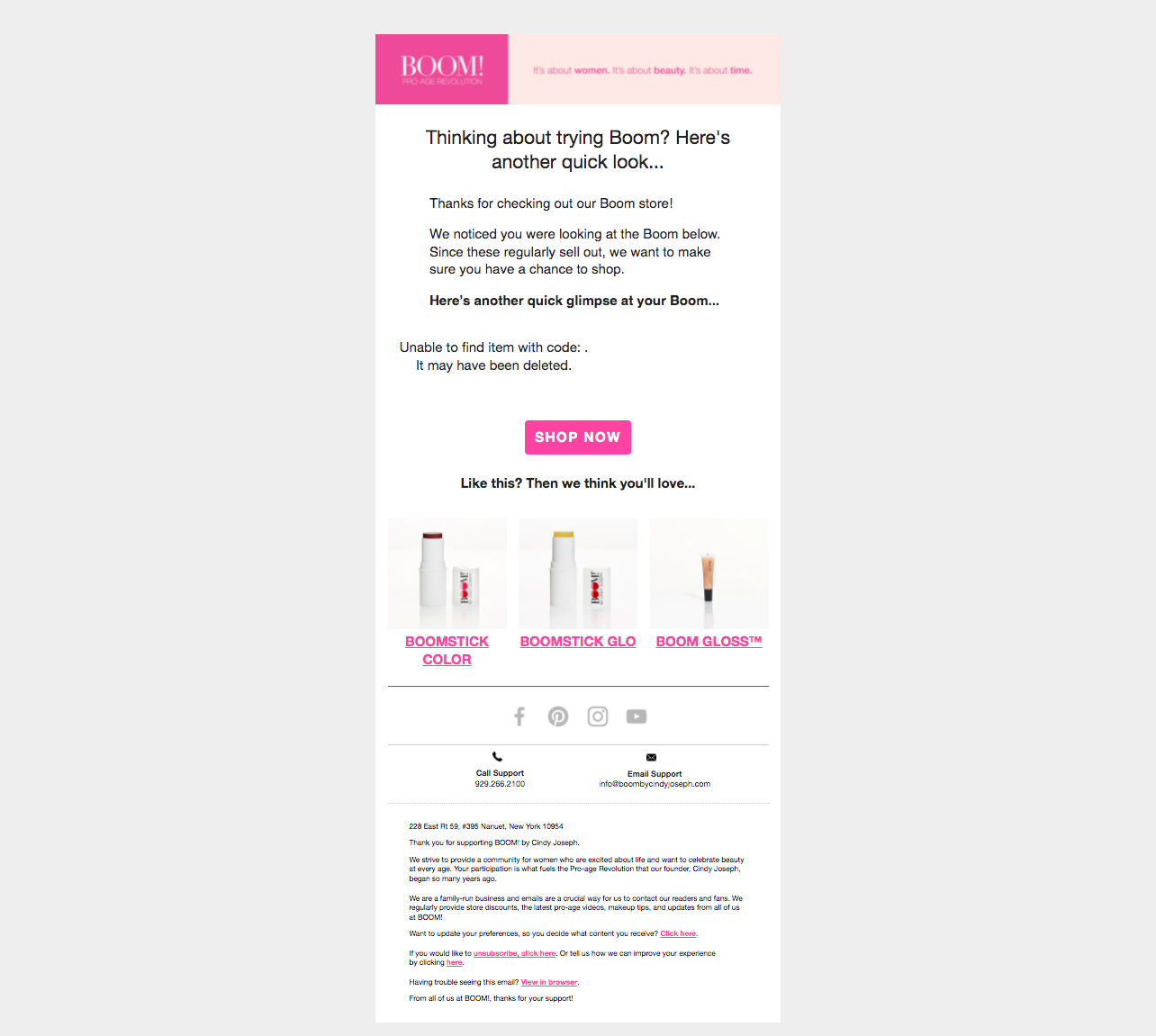 Browse abandon email one screenshot