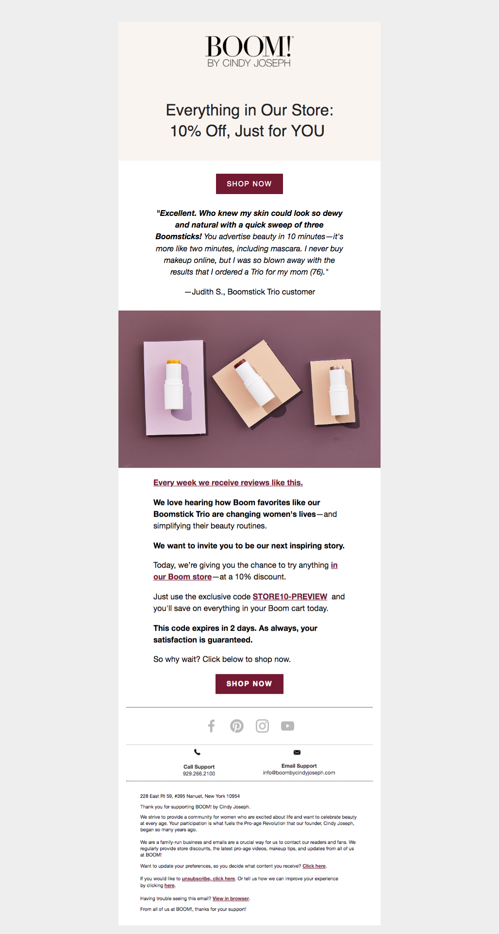 Abandoned cart email three screenshot