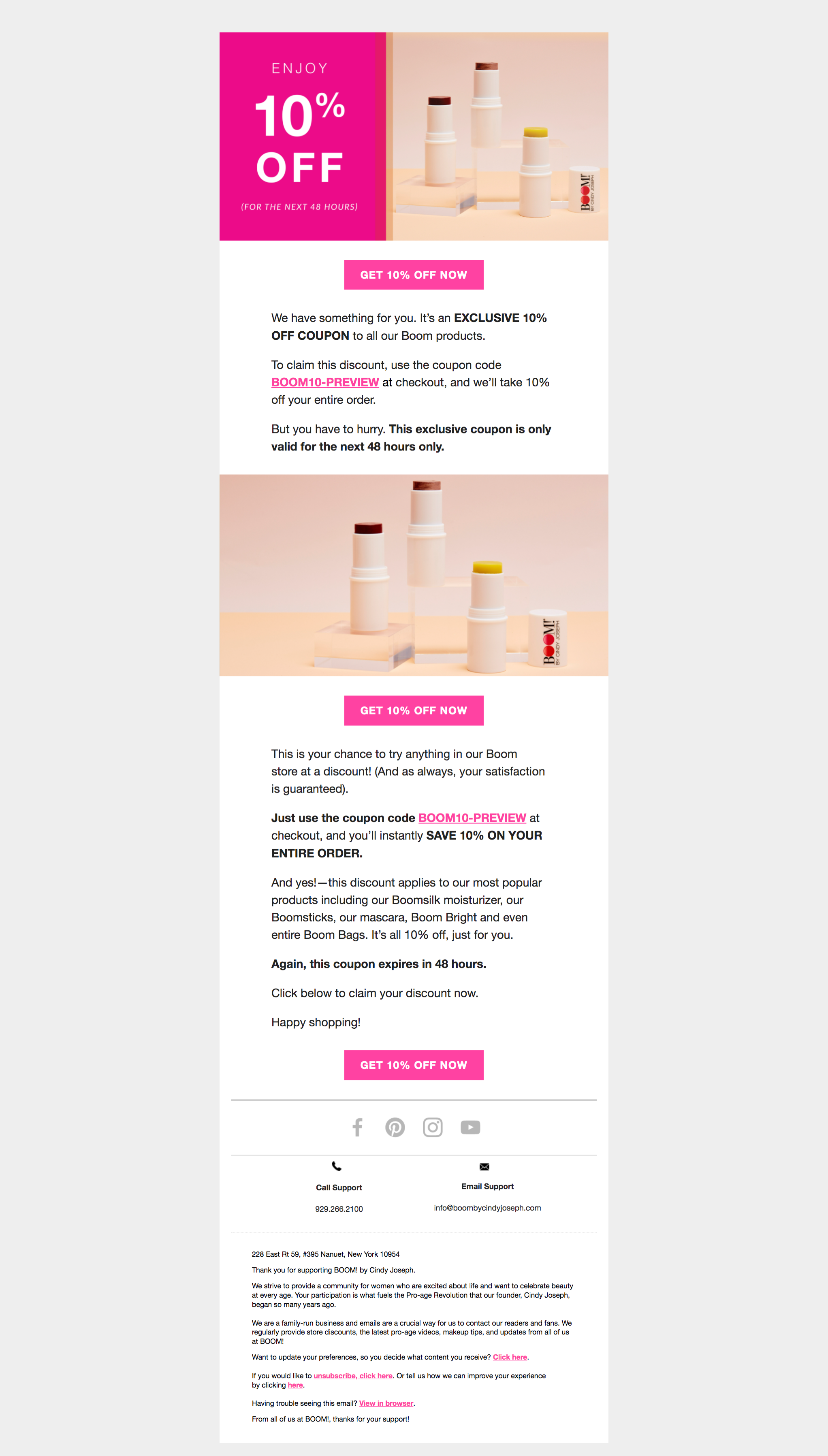 Win-back email one screenshot