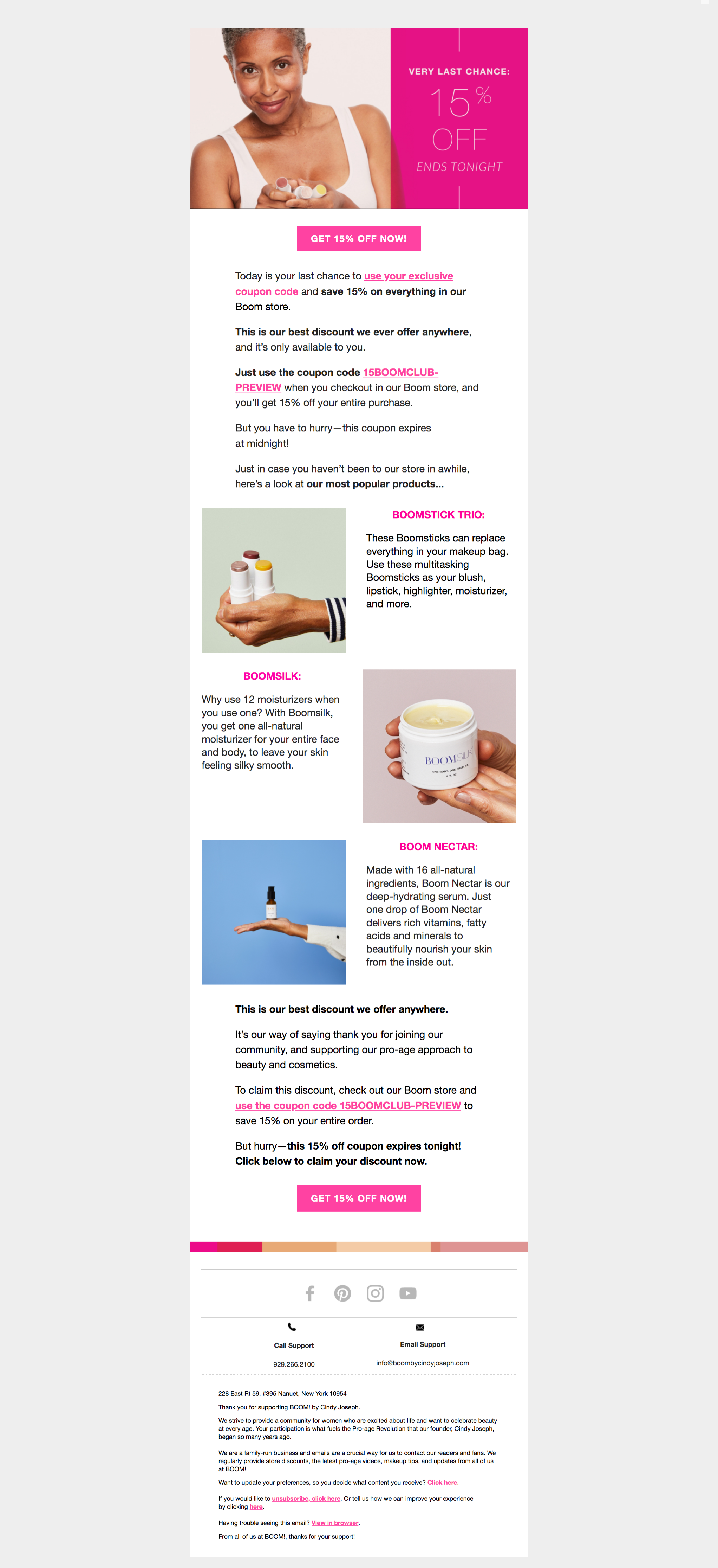 Win-back email four screenshot