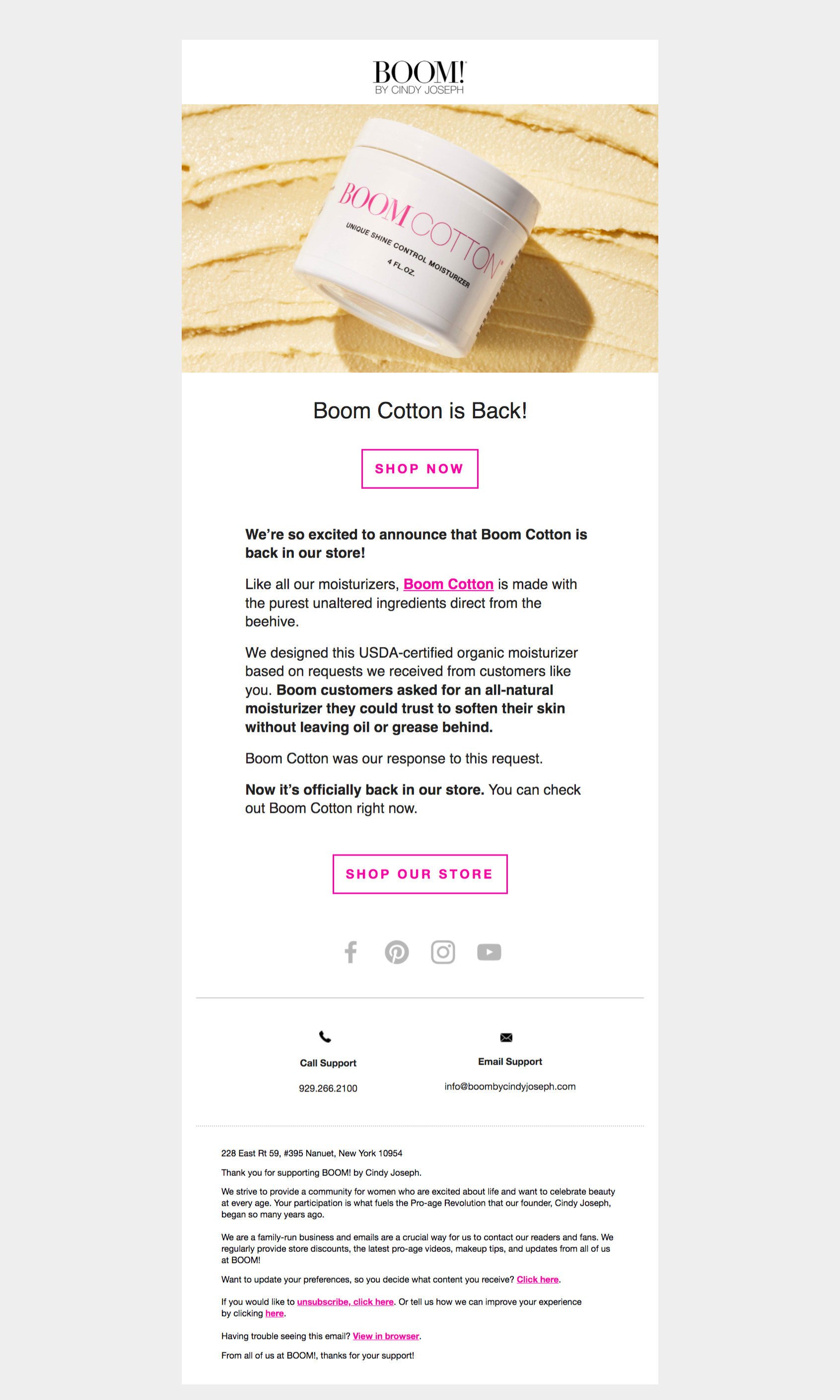 Back in stock email two screenshot