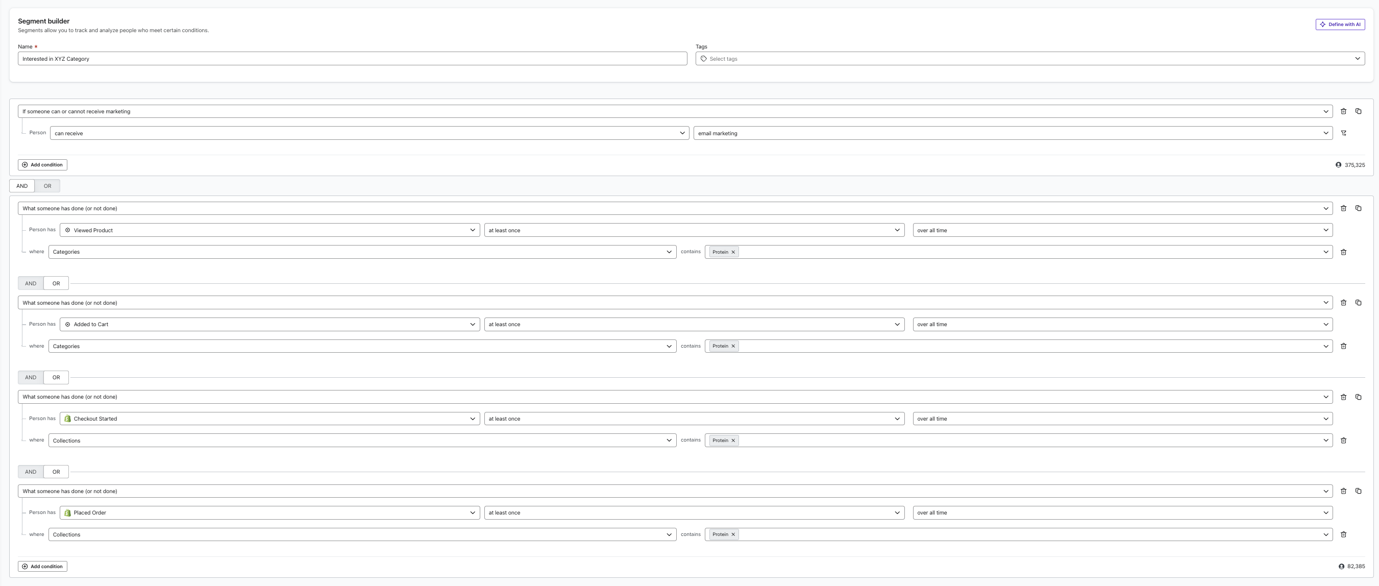 Interested in segment example