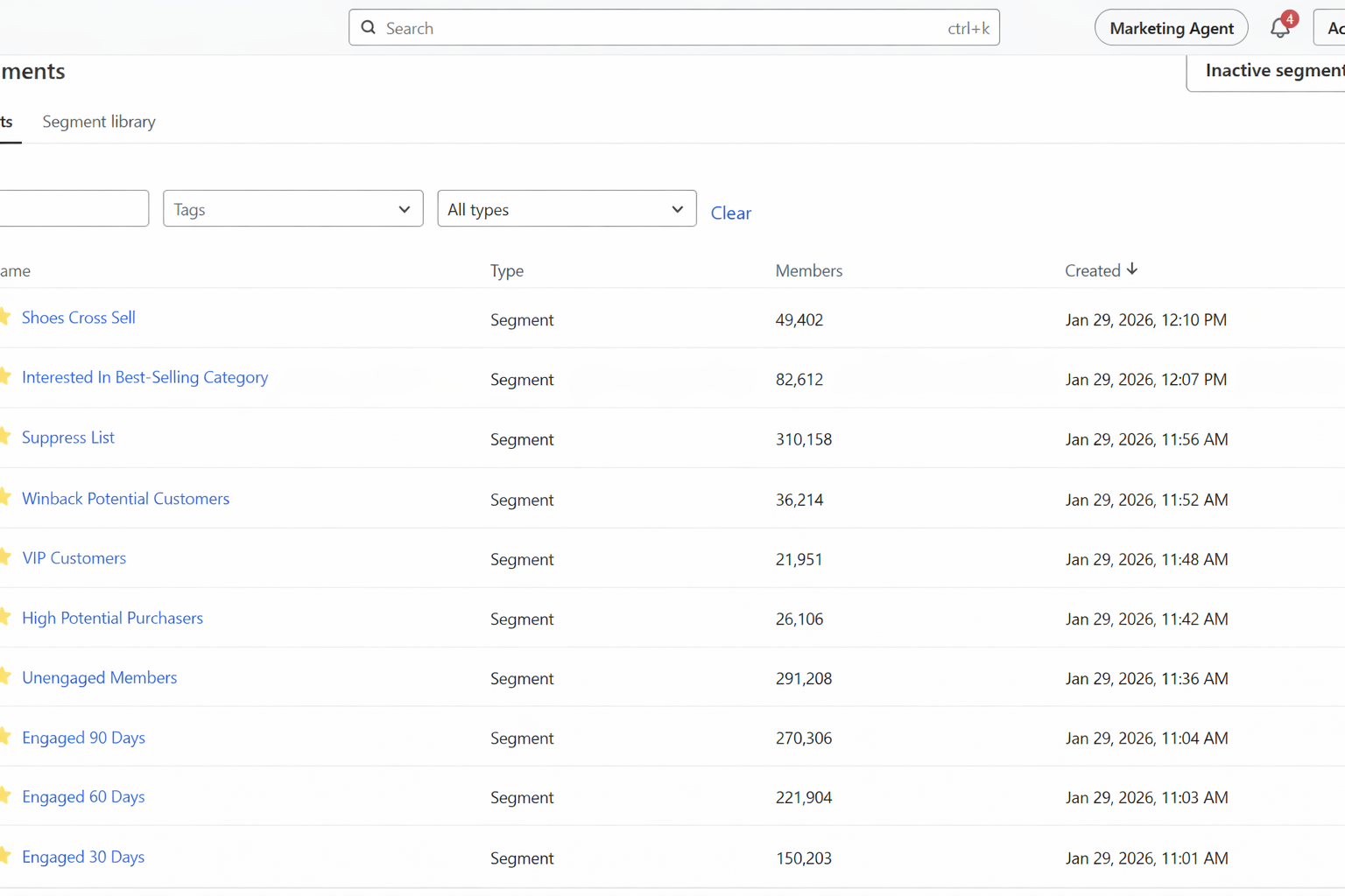 Real brand segmentation example