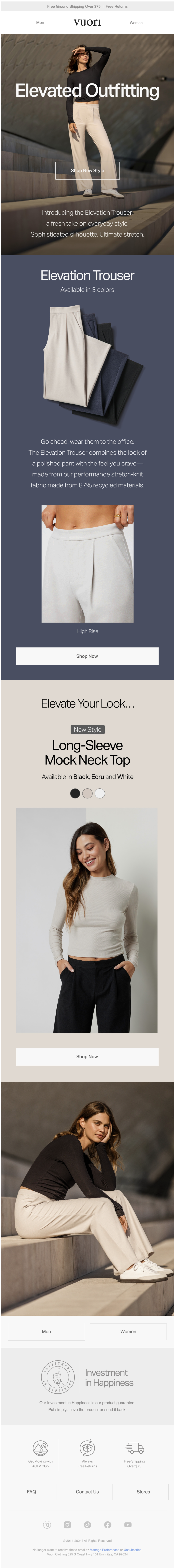 Brand benefits email design sample