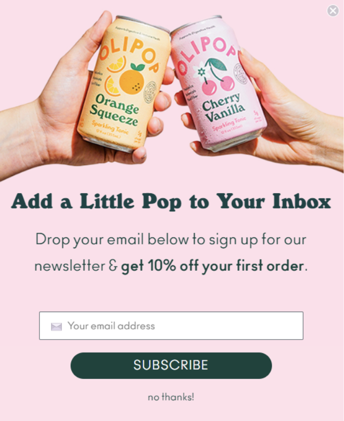 Olipop popup design sample