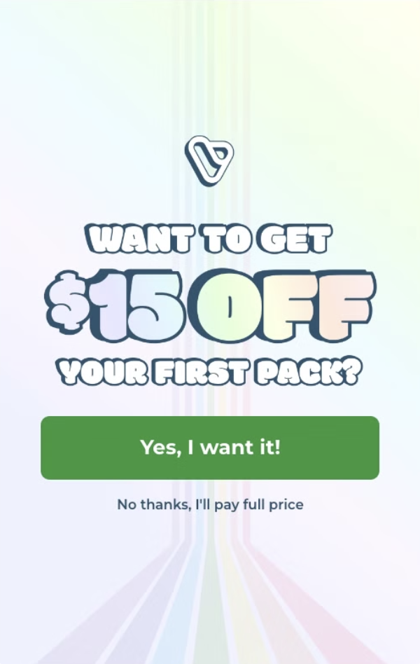 Vibrants popup design sample